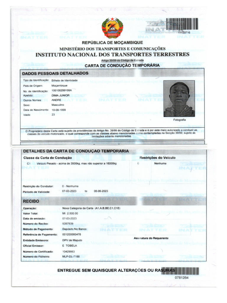 Carta de Conducao | PDF