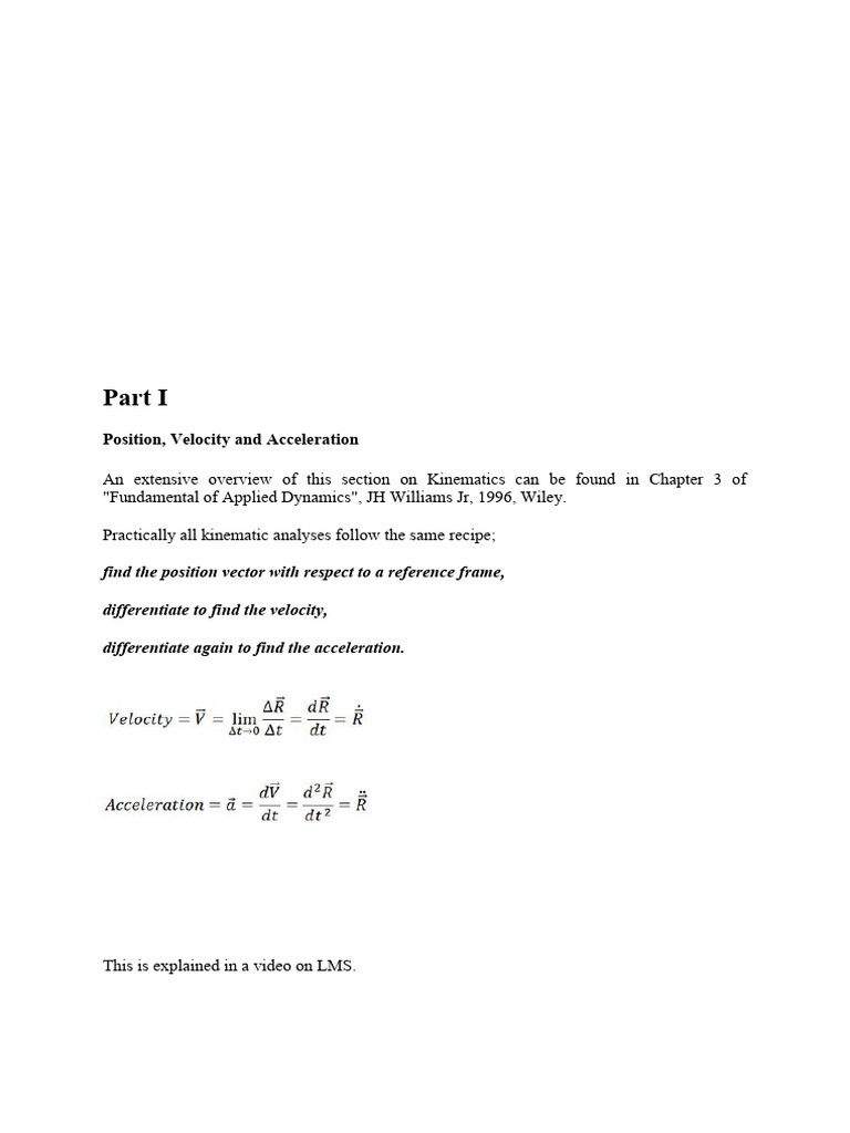 Kinematics: Position, Velocity, Acceleration | PDF | Kinematics | Velocity