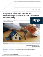 Registros Públicos: Conoce Los Requisitos para Inscribir Un Inmueble en La Sunarp