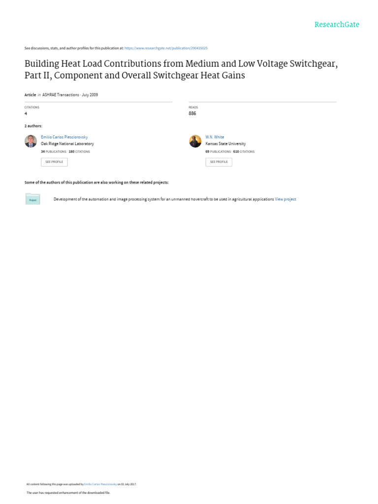 ECP WNW Building Heat Load Contributions From Medium and Low Voltage