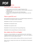 PTE Marking System