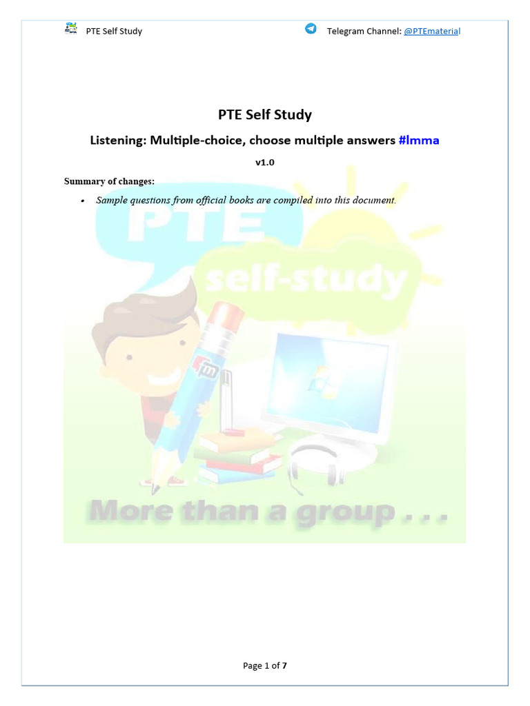 PTE Self Study Sample Questions | PDF | News