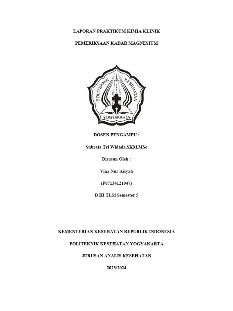 Pemeriksaan Kadar Magnesium Serum: Peran Krusial dalam Diagnosis dan Monitoring Kesehatan (Artikel Skripsi Analis Kesehatan)