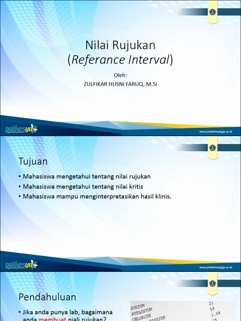 Arti dan Validasi Nilai Rujukan | PDF