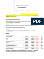 Nota de Los Estados Financieros