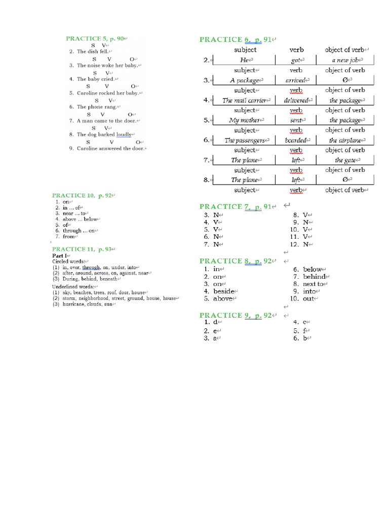 Workbook Answer) Grammar p.9094 PDF