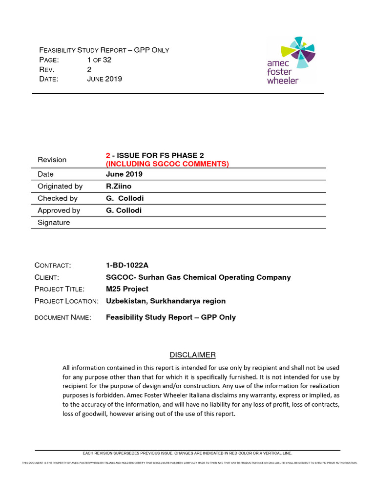 Basis of Design and Report Index Rev2 GPP Only PDF Natural Gas