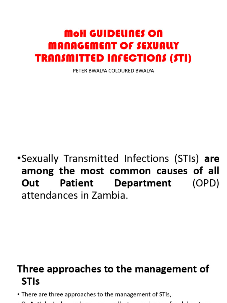 Who Guidelines For The Management Of Sexually Transmitted Infections