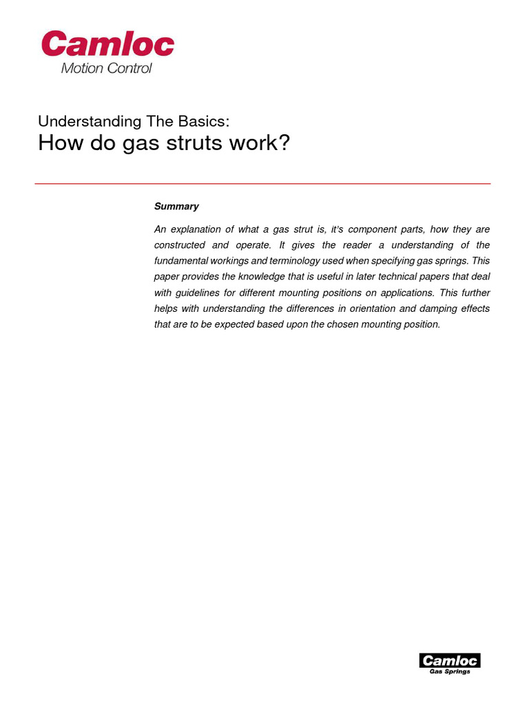 Understanding The Basics How Do Gas Struts Work PDF Pipe (Fluid