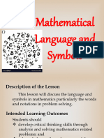 Lesson 2 Math Language and Symbols