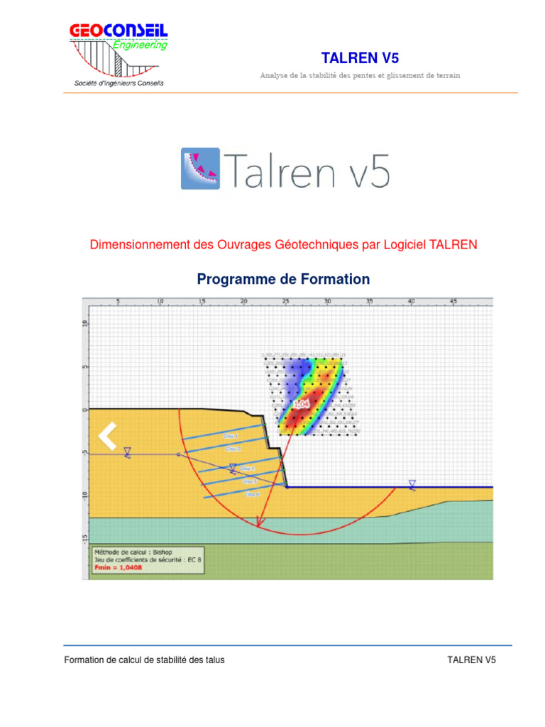 Formation TALREN V5 : Stabilité des Pentes | PDF | Ingénierie civile