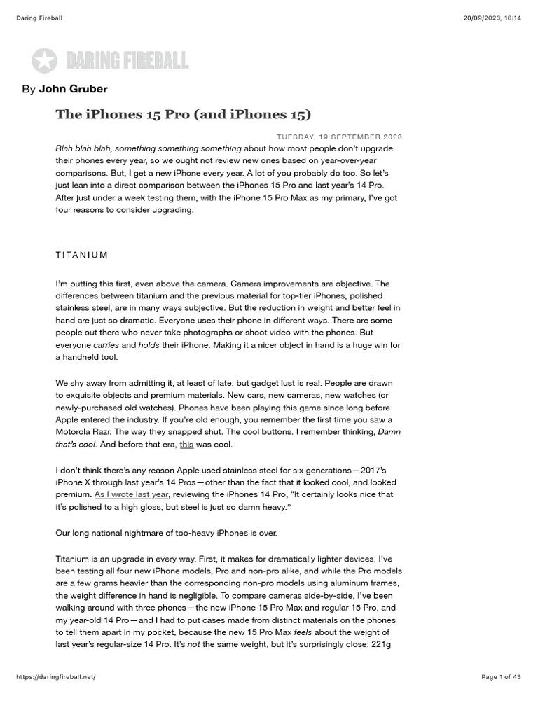 Daring Fireball | Download Free PDF | Camera Lens | I Phone