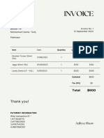 Invoice of Payments