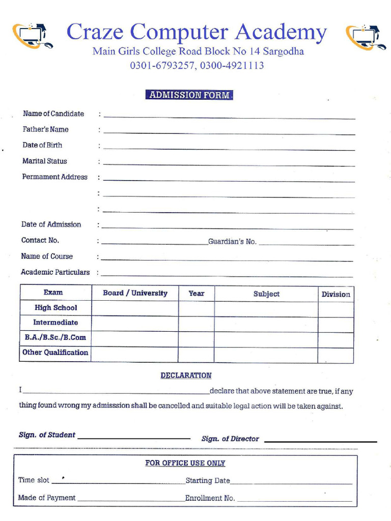 Academy Form | PDF