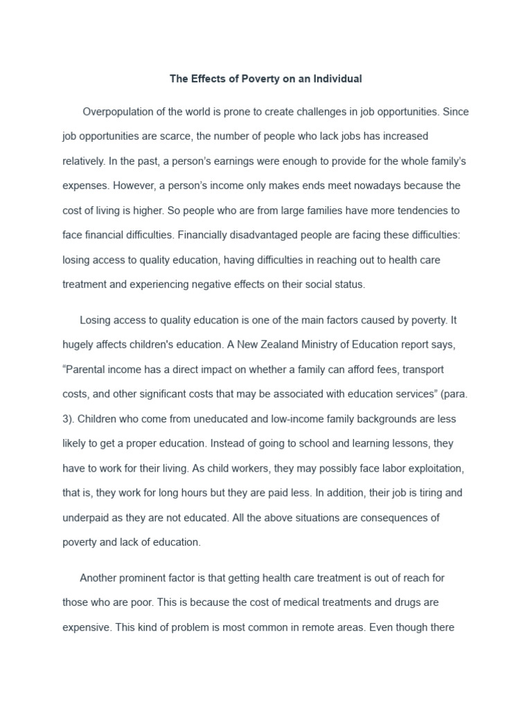 Harmful Effects of Poverty on Health | PDF | Cost Of Living | Poverty