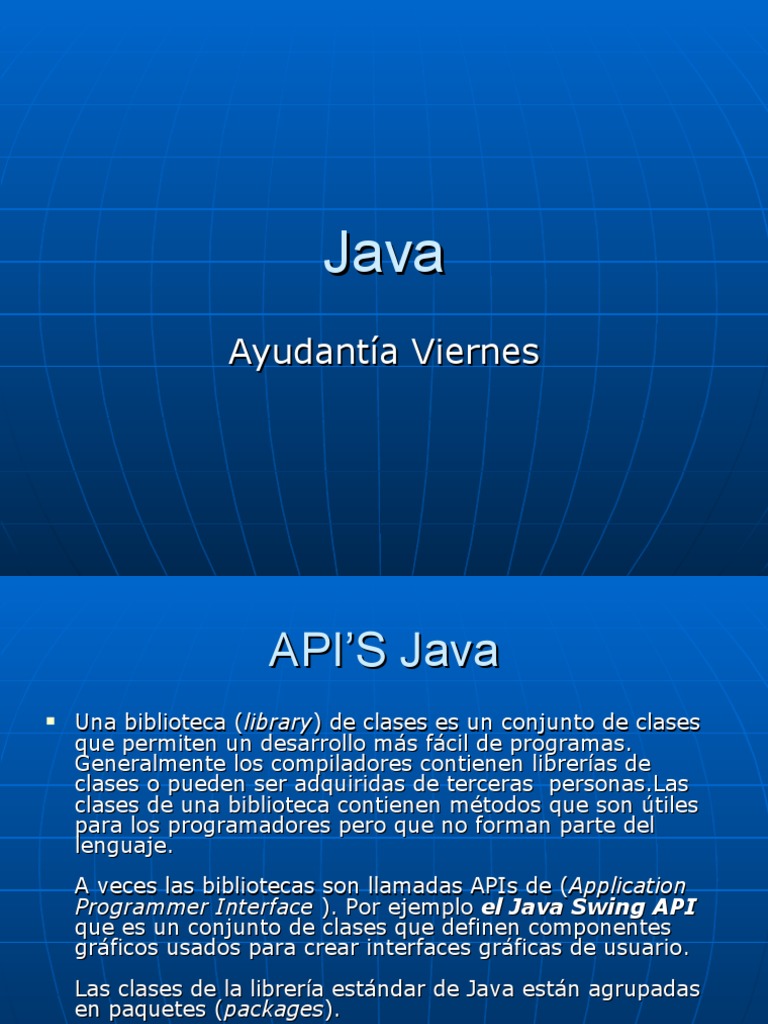 Introducción a APIs y Clases en Java | PDF