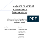 Autofinanțarea Ca Metodă de Finanțare A Întreprinderii