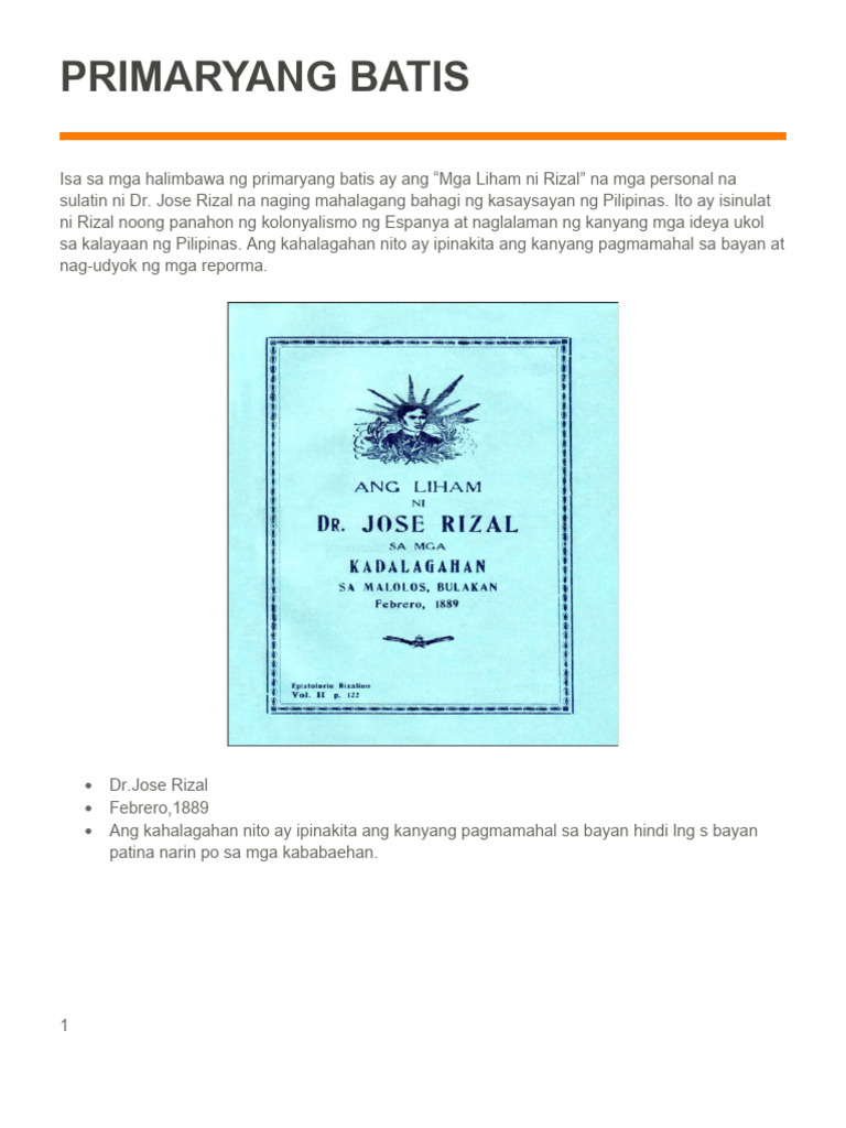 Primaryang Batis | PDF