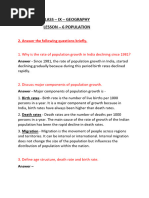 Geography - Lesson 6 - Population