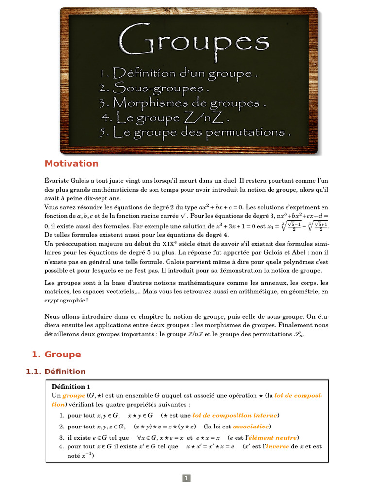 Introduction aux groupes en mathématiques | PDF | Permutation | Groupe ...