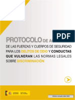 Protocolo de Actuación de Las Fuerzas y Cuerpos de Seguridad para Los Delitos de Ofio y Conductas Que Vulneran Las Normas Legales Sobre Discriminación