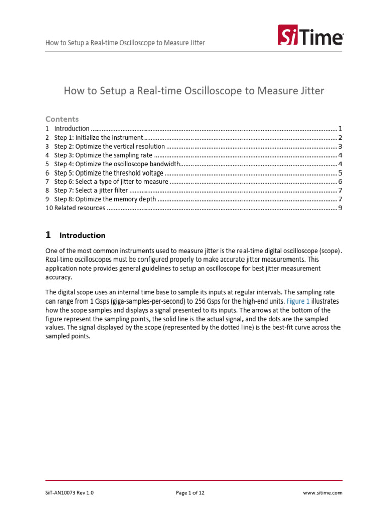 AN10073 How To Setup A Real Time Oscilloscope To Measure Jitter PDF