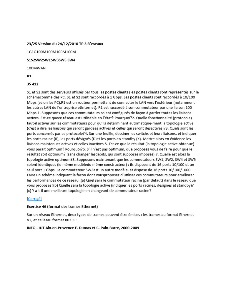 TD Réseau | PDF | Ethernet | Informatique