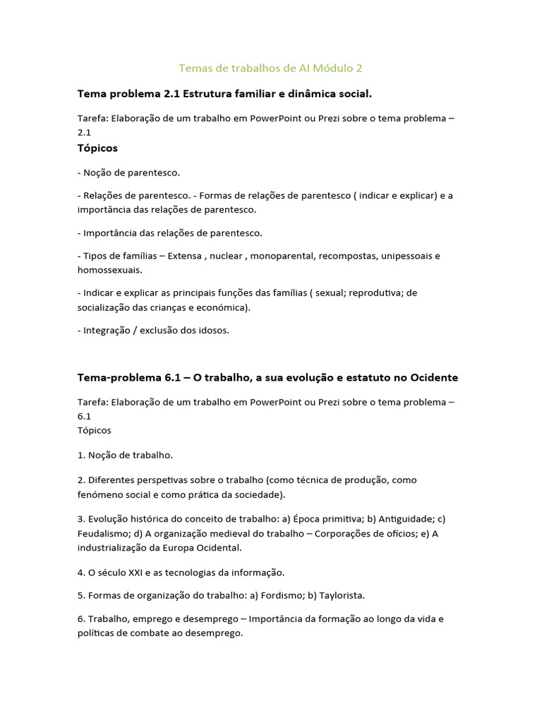 Temas de trabalhos m dulo 2 a i pdf