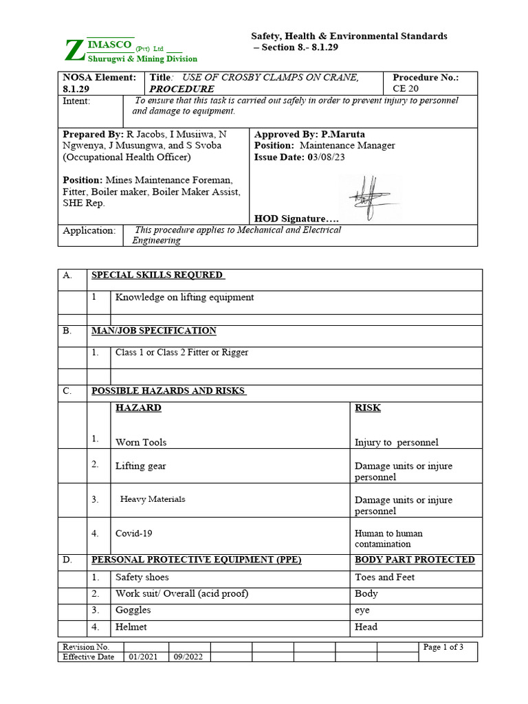 CE20 Installation of Crosby Clamps PDF Rope Personal Protective