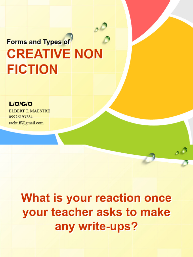Forms And Tyoes Of Creative Non Fiction Pdf Testimony Experience