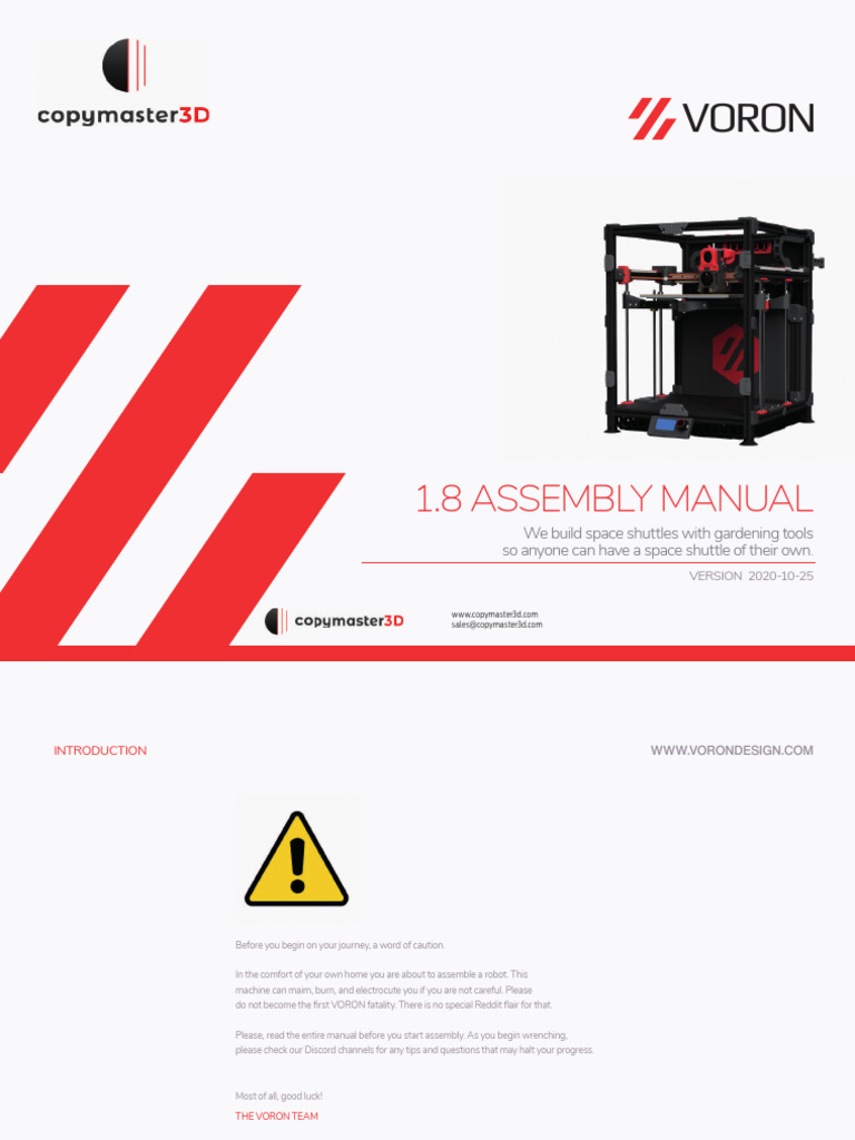 Voron Trident Assembly Manual 1.8 | PDF | Screw | Mechanical Engineering