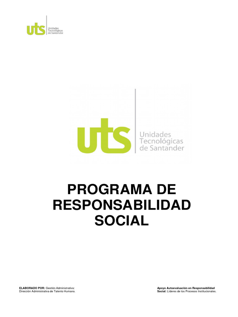 Programa De Responsabilidad Social Pdf Responsabilidad Social