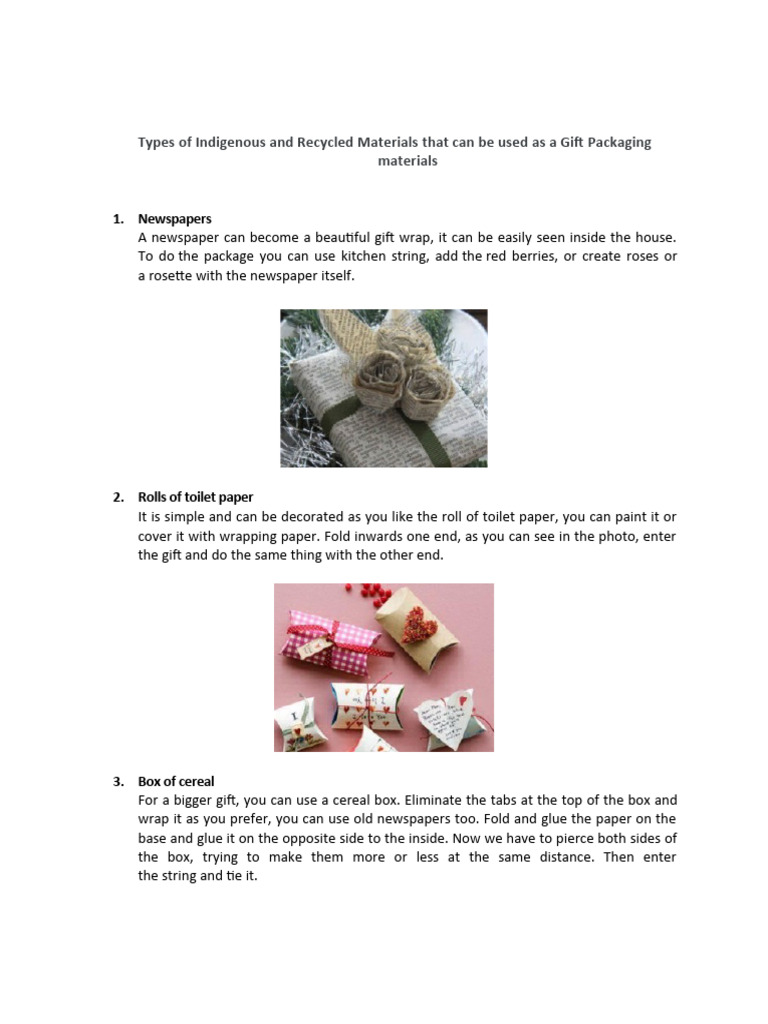 Types of Indigenous and Recycled Materials That Can Be Used As A Gift ...