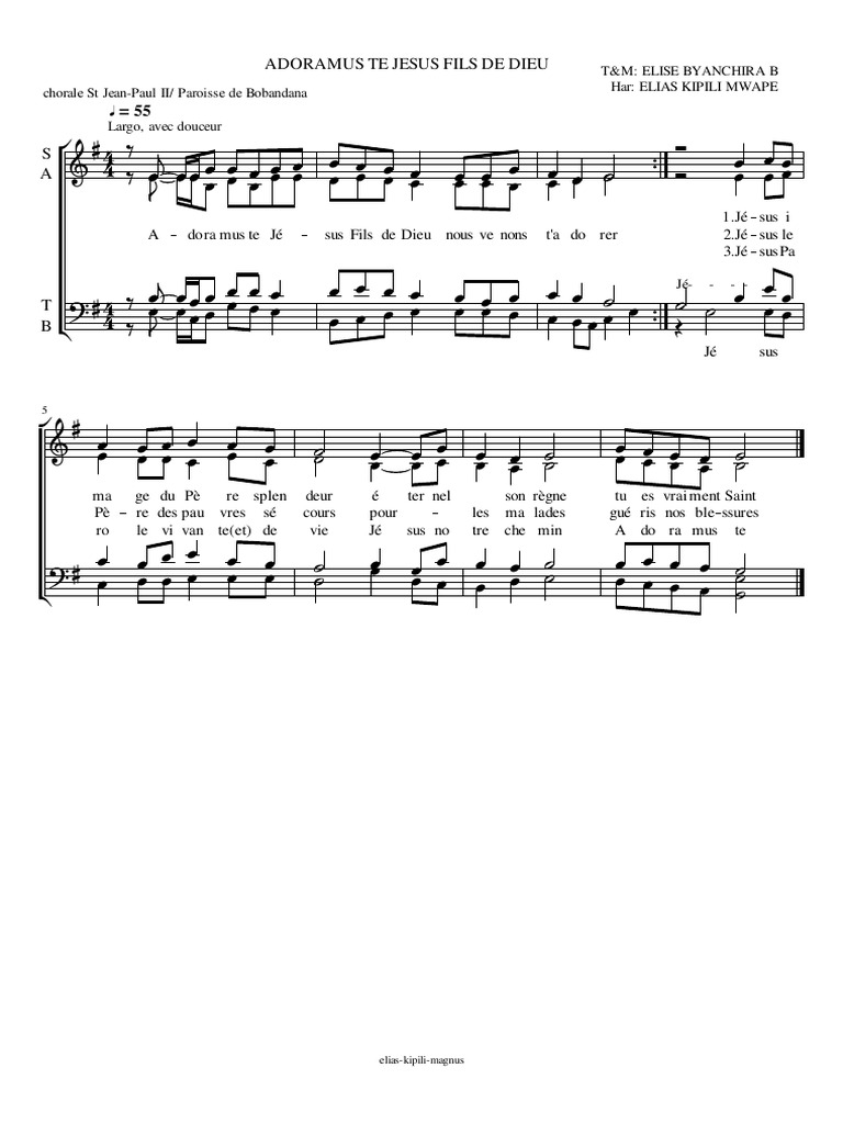 Adoramus Te : Jésus Fils de Dieu | PDF