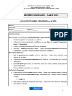 Caderno Aluno - LP e Matematica - SAEB 2023 - SIMULADO