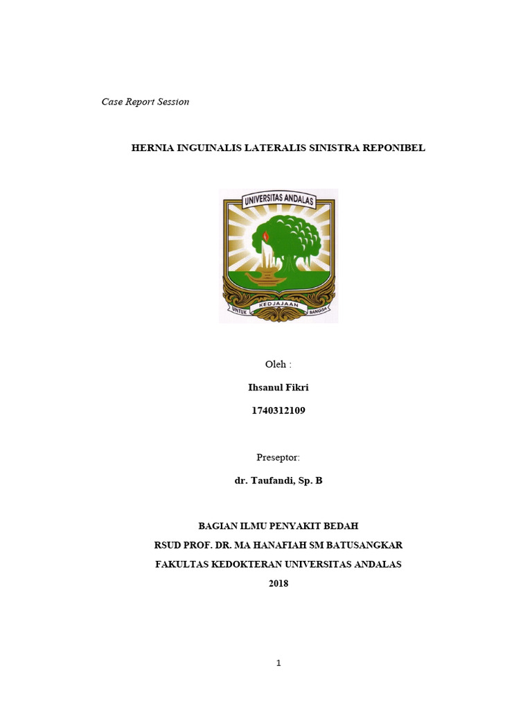 Crs hernia inguinalis lateralis sinistra reponibel pdf