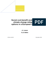 Social Cost-Benefit Analysis of CC Mitigation Options in EU