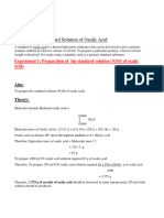 Preparation of Standard Solution of Oxalic Acid