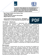 E-Poster - 1094 - Avaliacao Preliminar Do Desempenho e Produção de Biogás de Um Sistema de Digestão Anaeróbia
