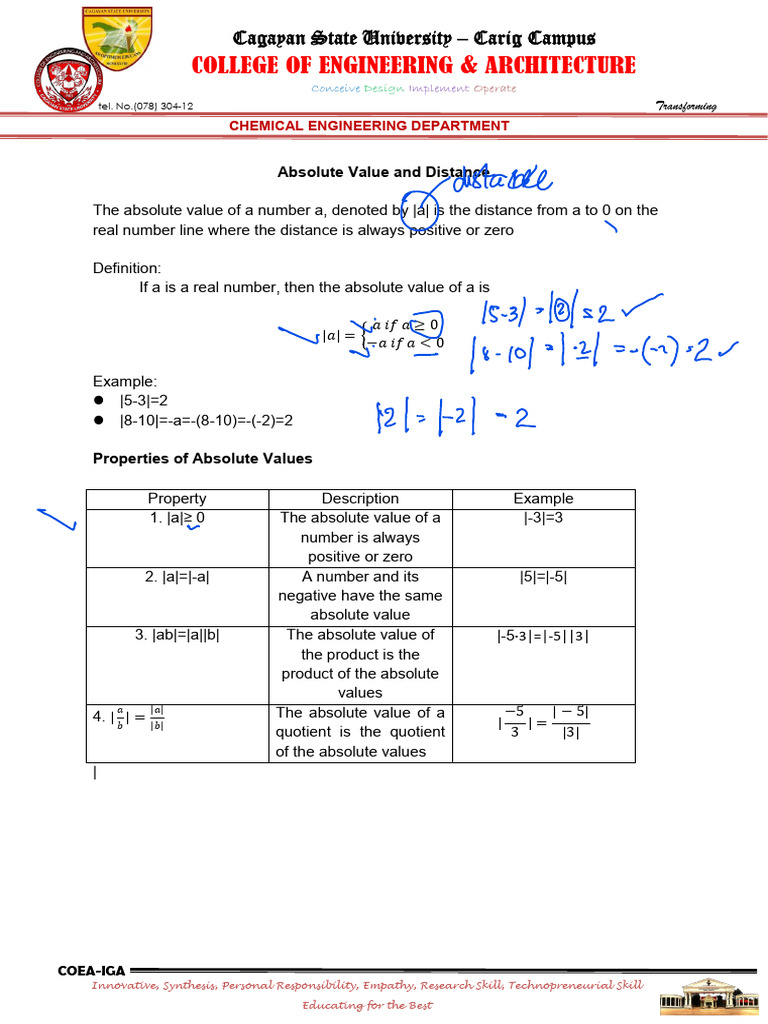 Draft 6. Absolute Value and Distance | PDF | Numbers | Complex Analysis