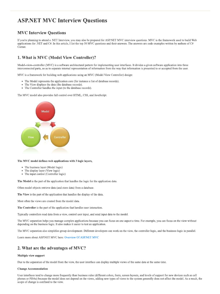 Mvc interview pdf