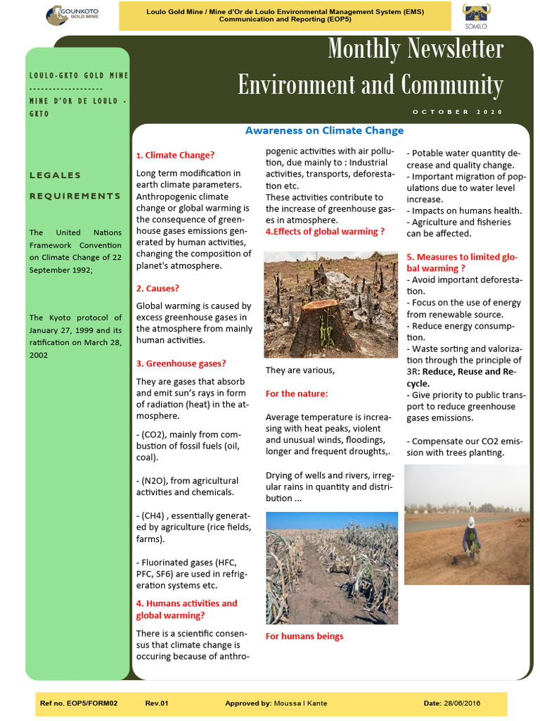 Loulo Gold Mine Environmental Impact Report | PDF | Climate Change ...