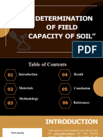 Determination of Field Capacity of Soil