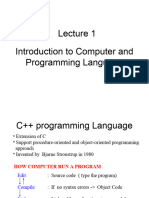 Lecture 1 - Introduction To Computer and Programming Language