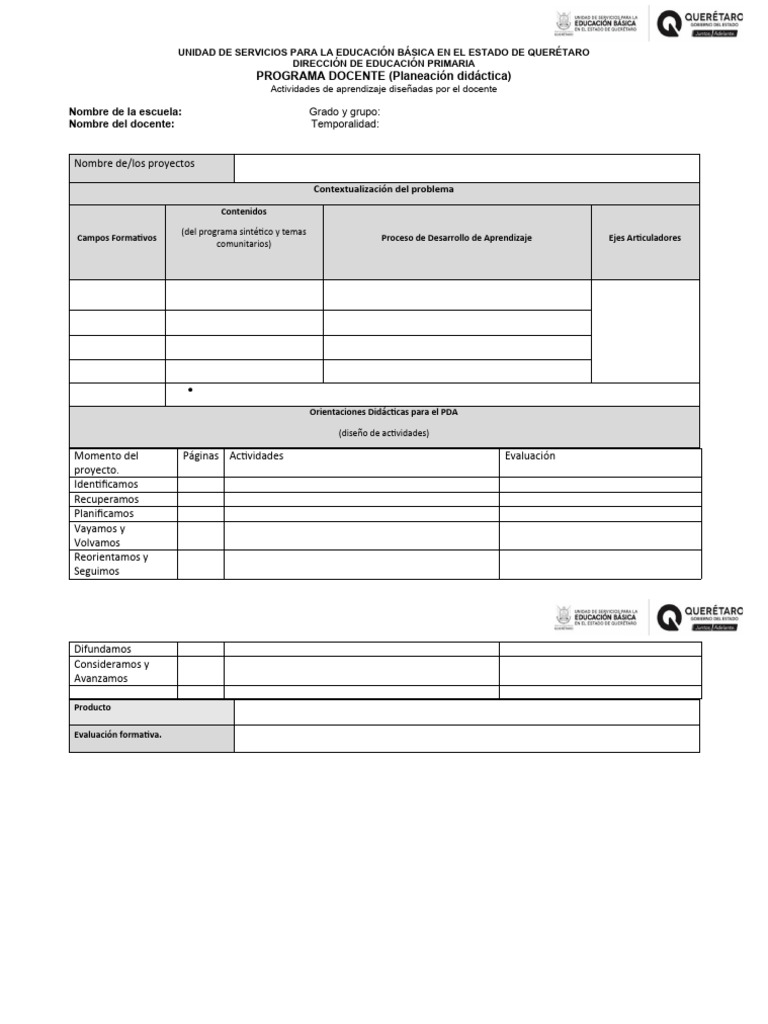 Formato Planeacion Didactica 1 | PDF | Crecimiento personal y profesional