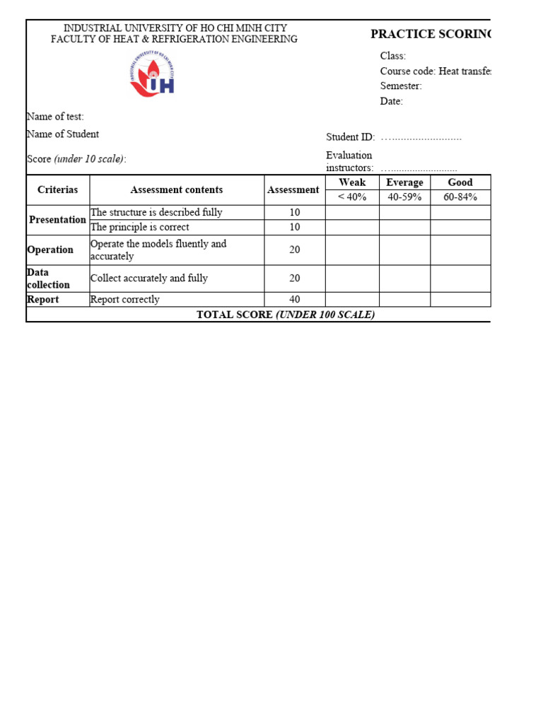 Rucbric Heat Transfer Lab PDF Educational Assessment And