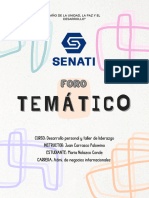 Foro Temático - Desarrollo Personal