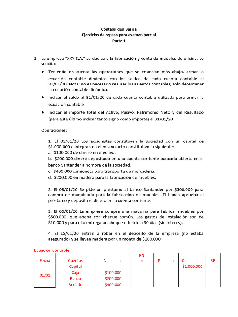 Ejercicios de Contabilidad Básica Resueltos | PDF | Contabilidad | Bancos