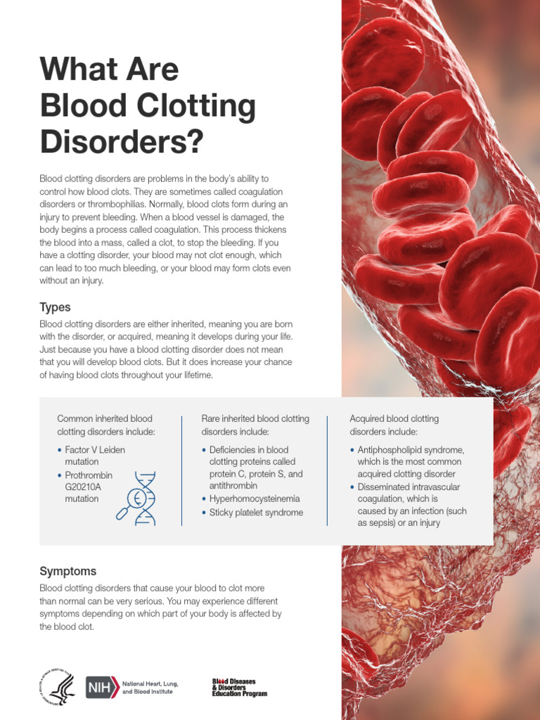 Overview of Blood Clotting Disorders | PDF | Coagulation | Thrombosis