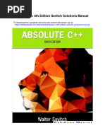 Absolute C 6th Edition Savitch Solutions Manual